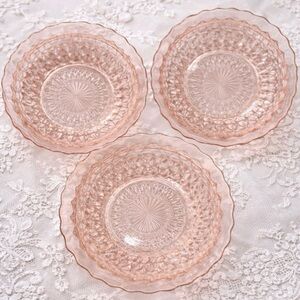 Depression Era Elegant Pink Glass 8” Scalloped Rimmed Bowls
